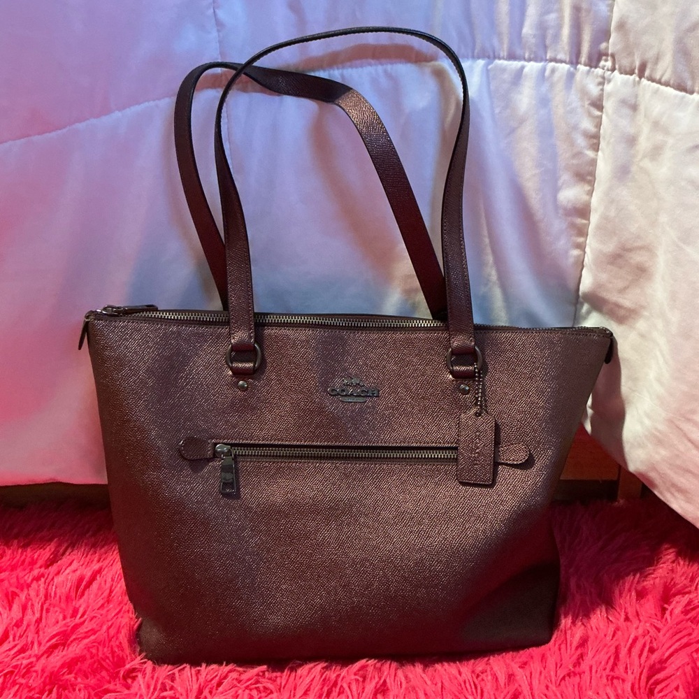 Coach Gallery Bag Purse Leather Bronze Like New